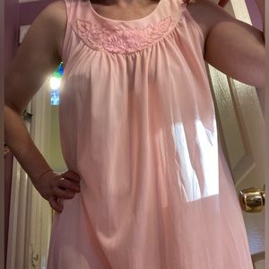 Vintage Peach Dreamy Long Philmaid Nightgown, Size Small